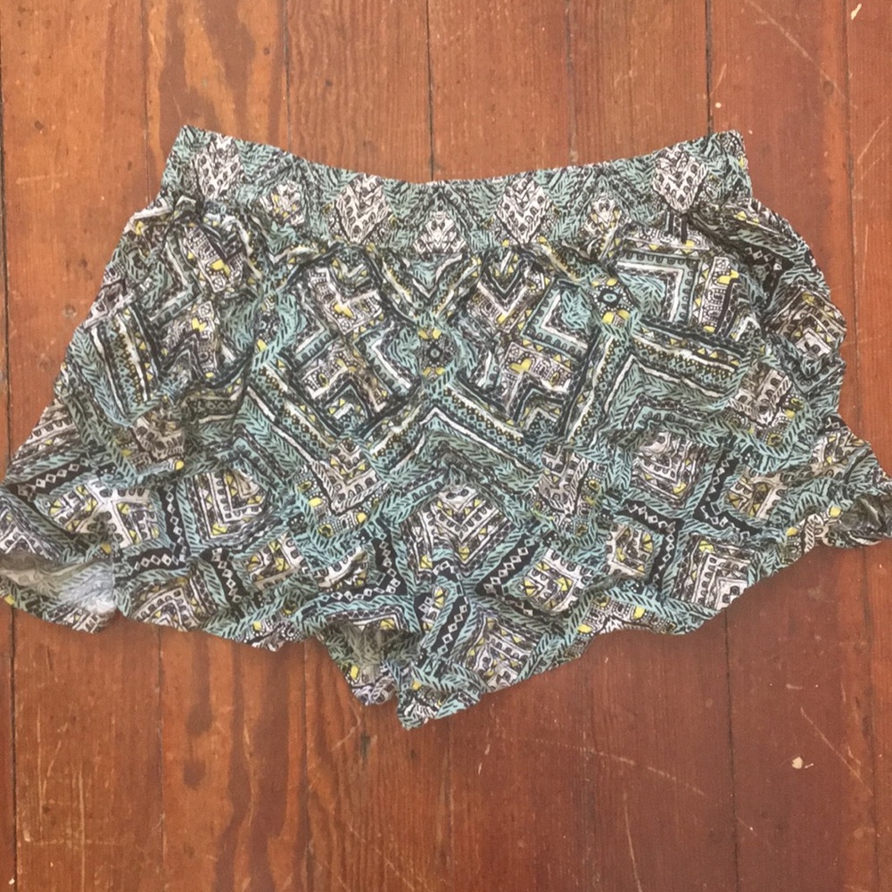 Printed cotton shorts with elastic waistband